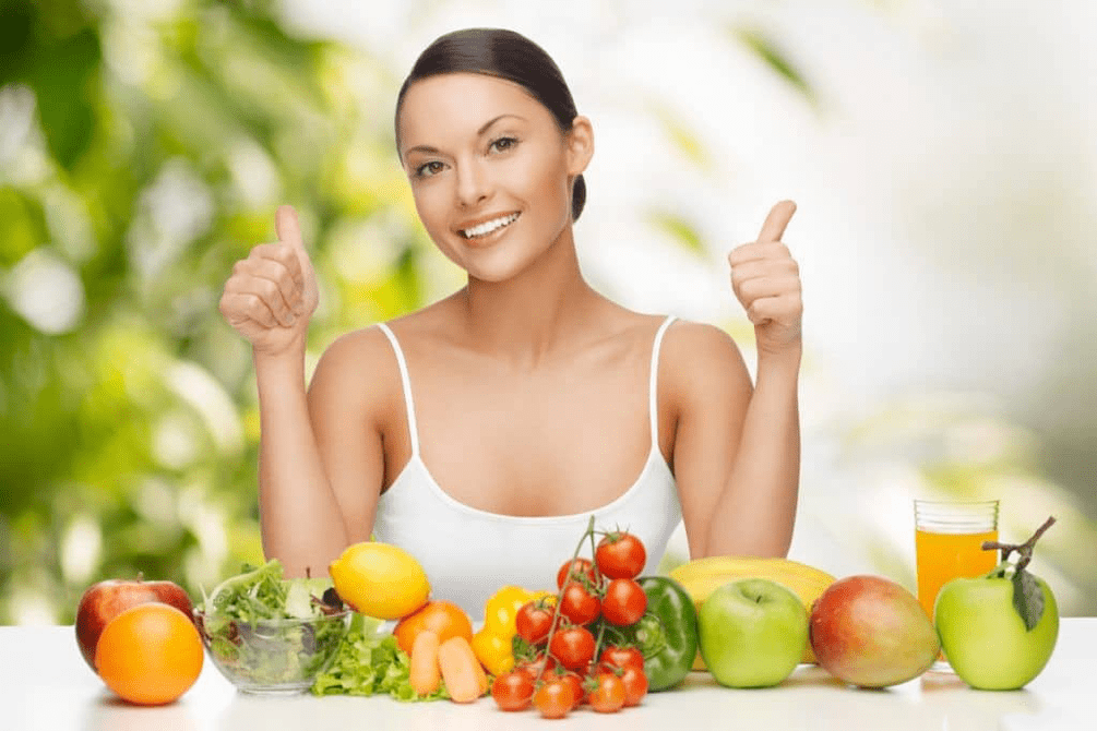 Froitas e verduras nunha dieta